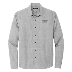 Stretch Woven Long Sleeve Button Down - Men's